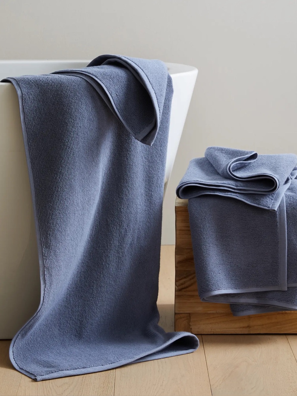 Quince NWOT Turkish Ribbed Quick Dry Bath Towels Set Of 2 In Mineral